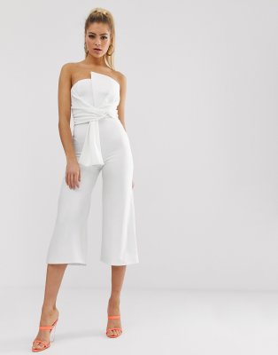 strapless culotte jumpsuit