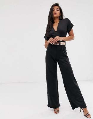 Club L LondonClub L London tailored jumpsuit with belt-Black | DailyMail