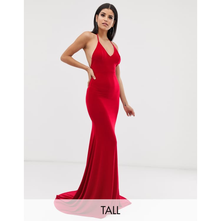 Cross back fishtail maxi dress hotsell