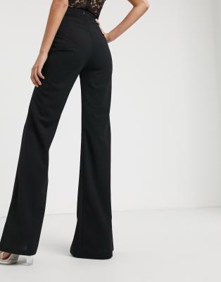 Club L London Tall high waist bootcut pants in black