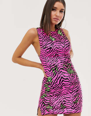 zebra sequin dress