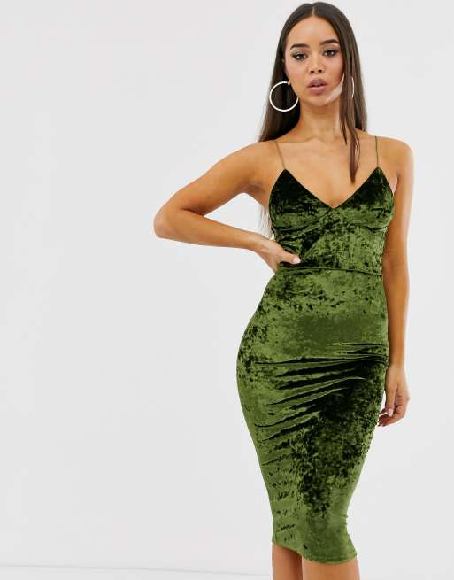 Club L London velvet cami midi dress | ASOS