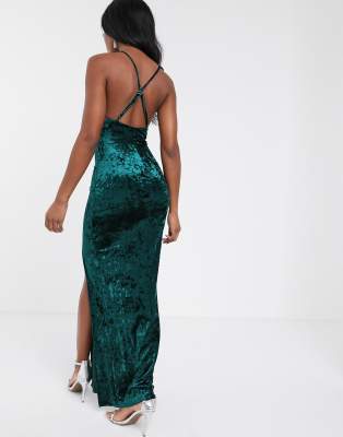 asos design velvet square neck maxi dress