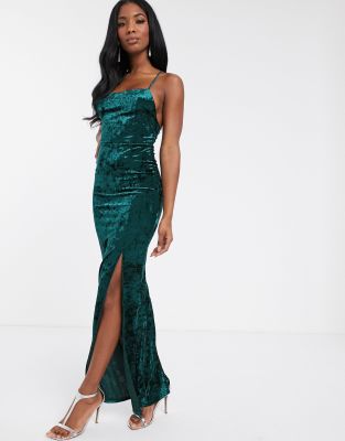 asos design velvet square neck maxi dress