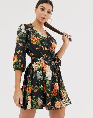 printed satin dress