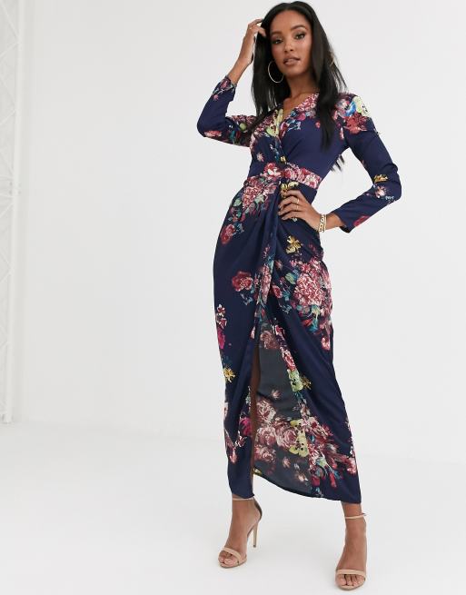 Club L London wrap georgette maxi dress | ASOS