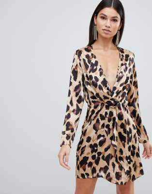 leopard print dress with belt