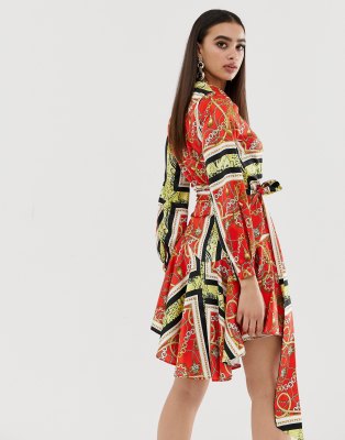 scarf print dress asos