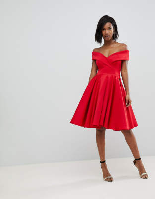 scuba bardot skater dress