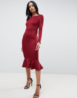 boat neck midi dress