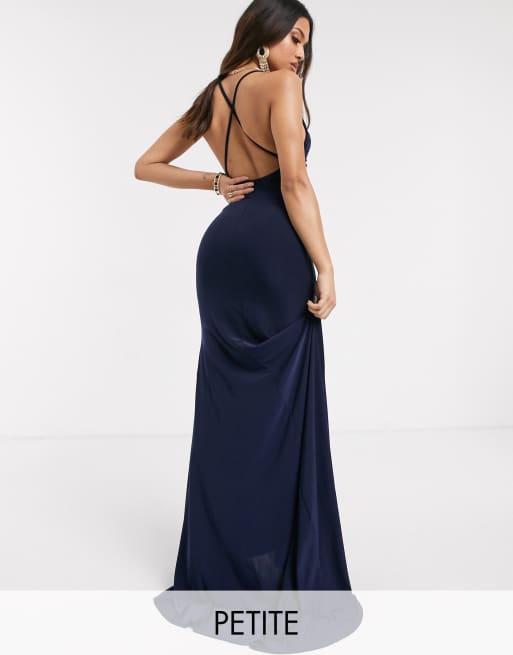 Club L Petite cross back fishtail maxi dress ASOS