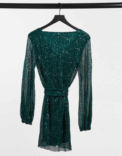 club l emerald green dress plunge neck sequin mini in our opulent green maxi Size:15.5