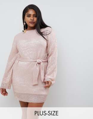 pink sequin shift dress