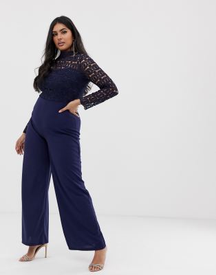 high neck crochet jumpsuit