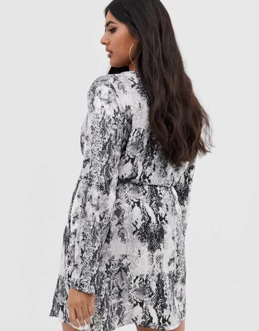 Club L Plus knot snake print dress