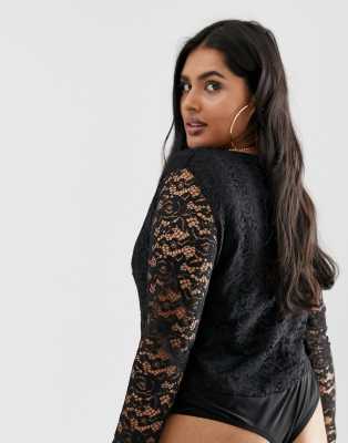 lined lace bodysuit
