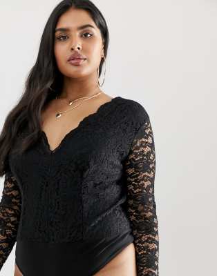 lined lace bodysuit