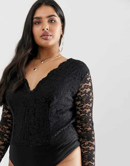 Lined cheap lace bodysuit