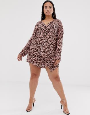 plus animal print dress