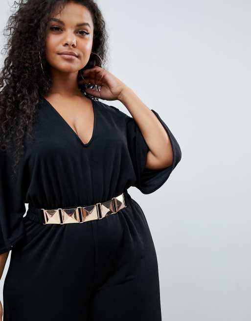 Jumpsuit with gold on sale belt