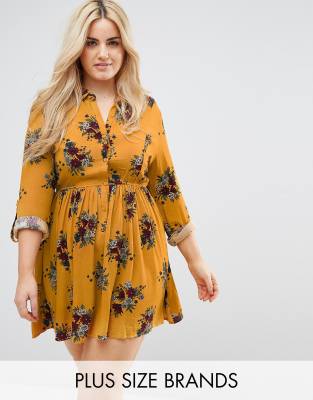 mustard yellow plus size dress