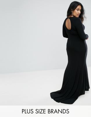 black fishtail dress plus size