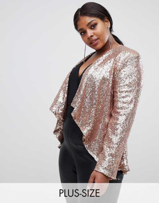 Club L plus sequin drape jacket