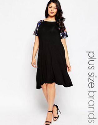 plus size swing dress with sleeves