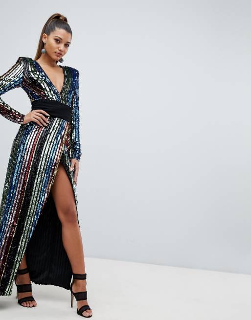 Asos rainbow hotsell sequin dress