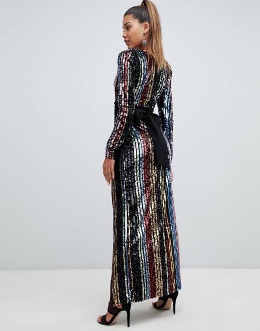 Asos rainbow sequin outlet dress