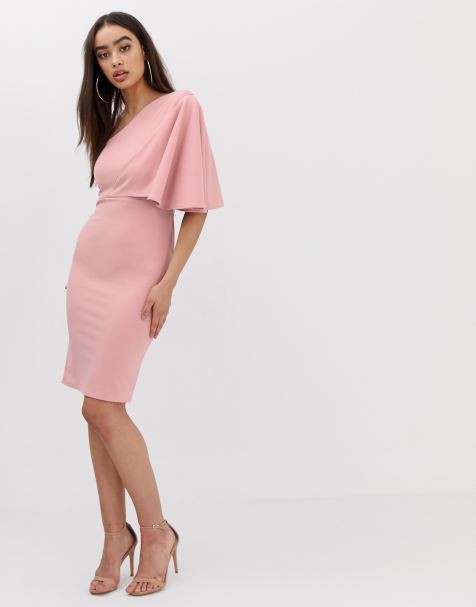 Club L- Robe à manches asymétrique volantée