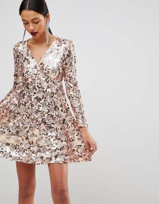 gold wrap over dress