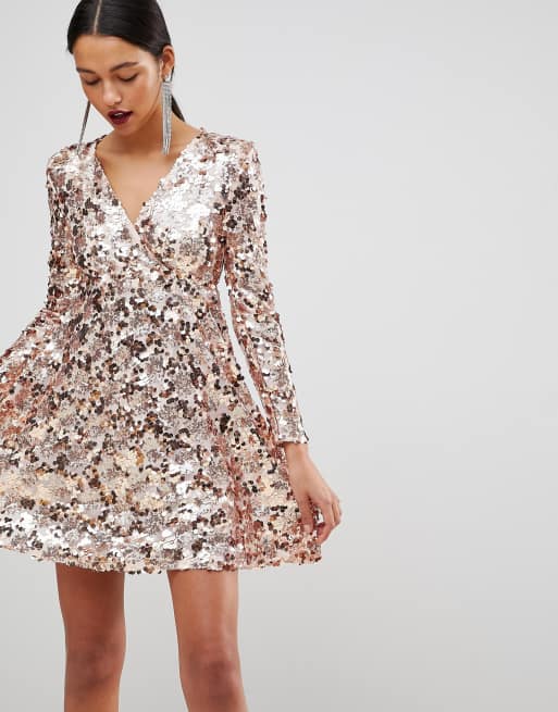 Club l rose 2024 gold sequin dress