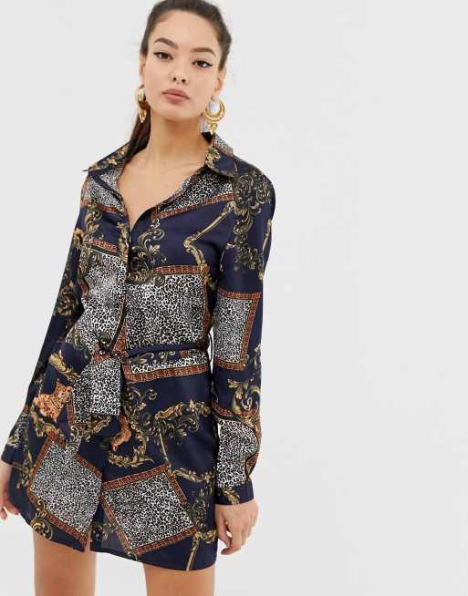 Club L scarf print shirt dress | ASOS