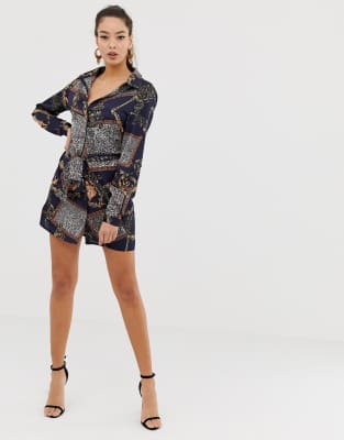 scarf print dress asos