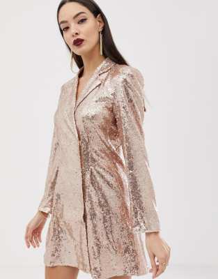 rose gold blazer dress