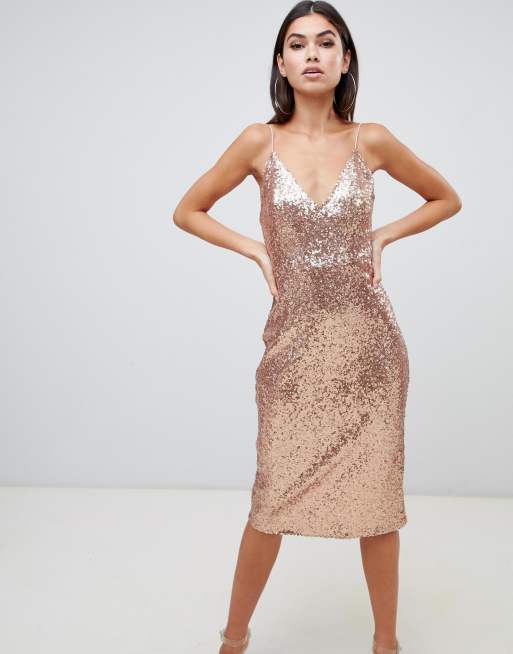 Asos gold clearance sequin dress