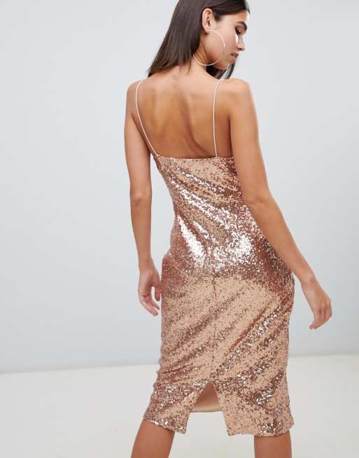 Sequin cami midi 2025 dress by club l