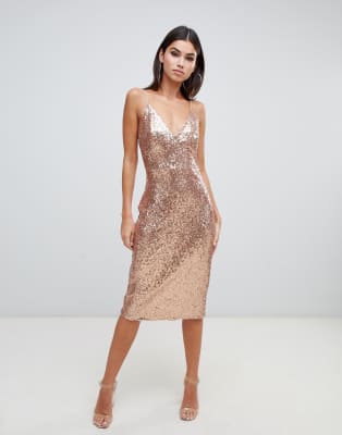 sequin cami midi dress