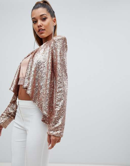Club L sequin drape jacket