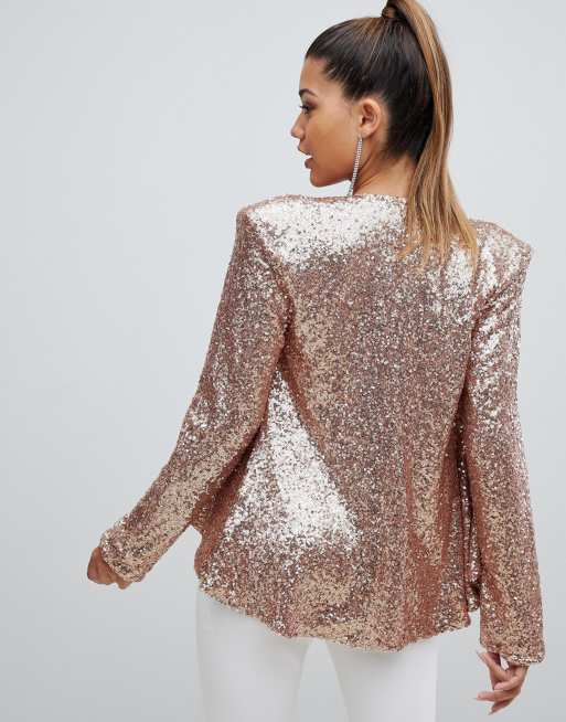 Sequin drape store jacket