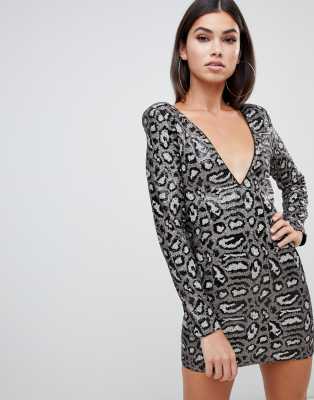 gray leopard dress