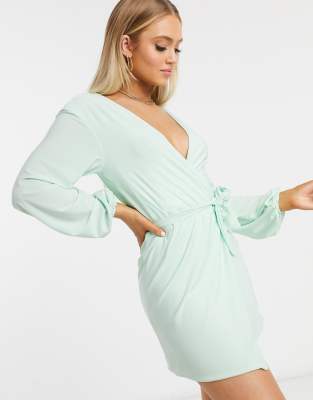 mint wrap dress