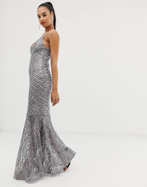 Club l sequin hot sale maxi dress