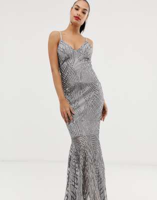 club l sequin maxi dress