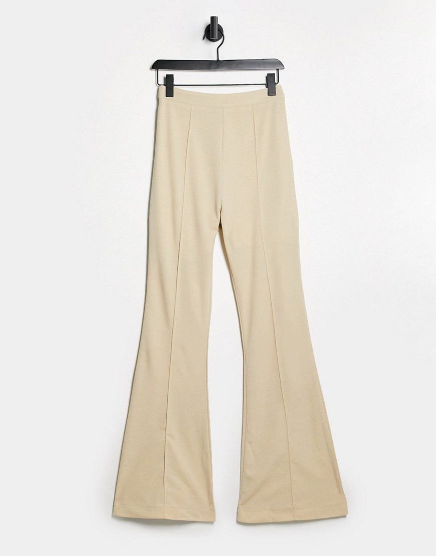 Club L tailored flare leg pants in stone-Grey