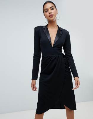 tuxedo dress midi