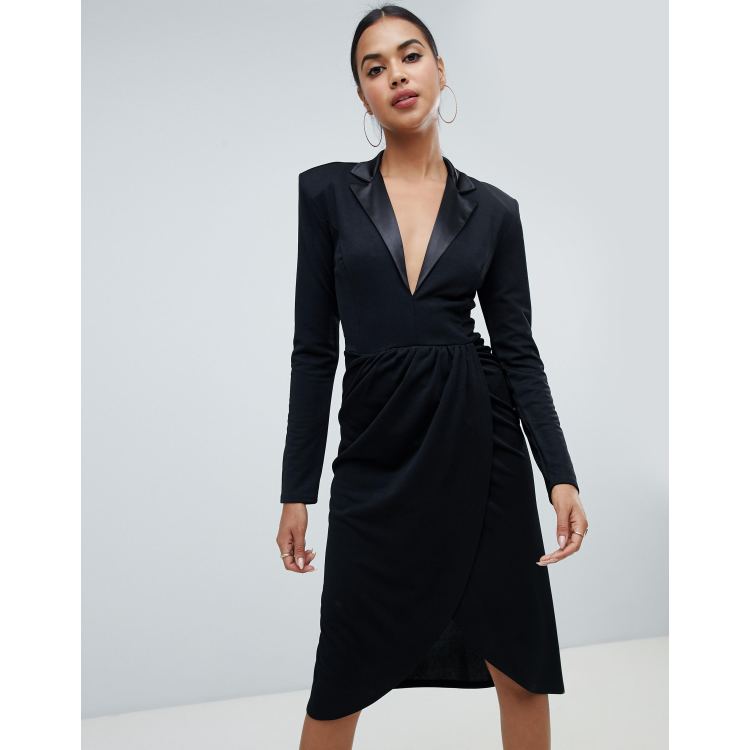 Tuxedo midi dress sale