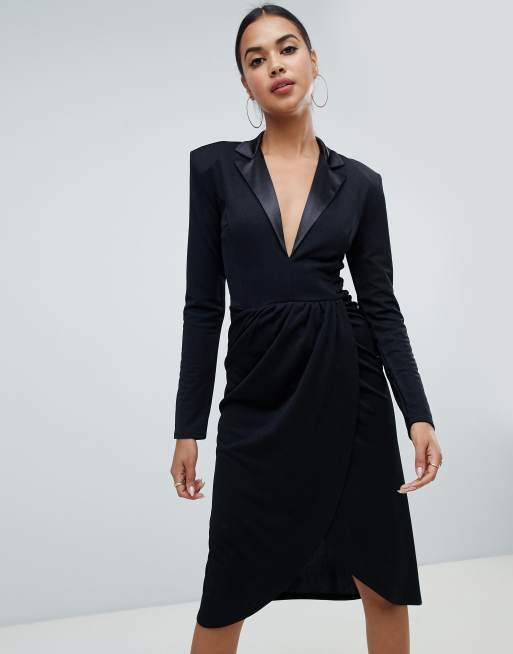 Tuxedo cheap wrap dress