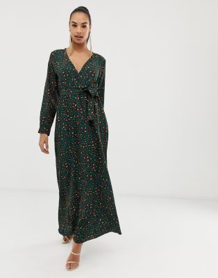 green leopard maxi dress